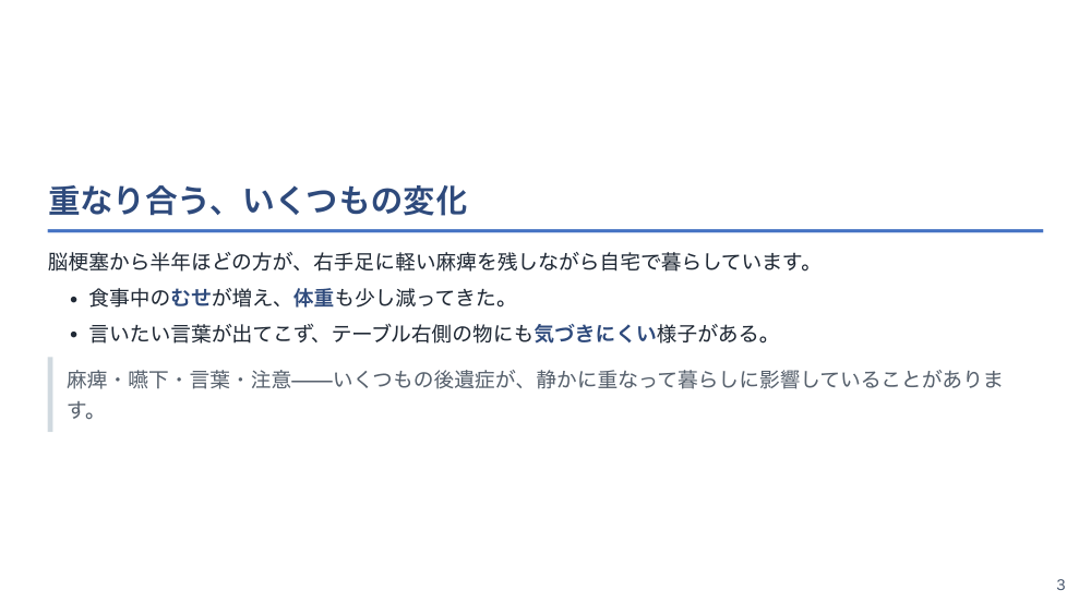 【全4回】在宅の脳卒中後ケア