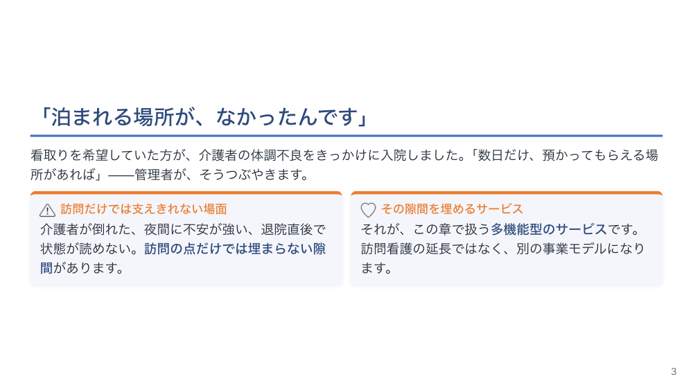 【全4回】事業拡大の設計：サテライト・多店舗化・看多機・定期巡回への展開